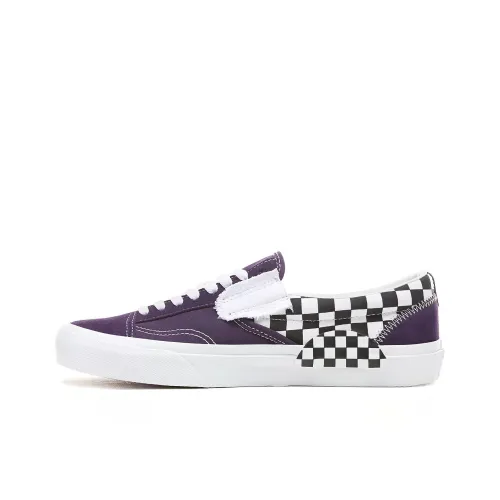 Vans Slip On Series CAP Шахматный узор Низкие кеды для скейтбординга Унисекс Фиолетовый