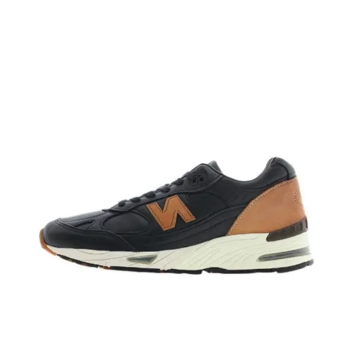 Horween Кожа x New Balance NB 991 Амортизация Износостойкий MID Топ Беговые кроссовки Унисекс Коричневый