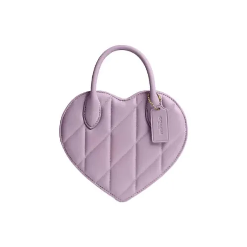 COACH Сердце Кожа Наппа Сумка Сумка через плечо Сумка через плечо Маленькая Женская Светло-фиолетовая