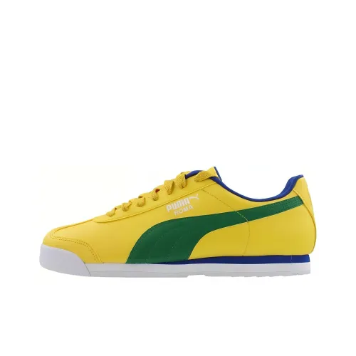 PUMA Roma Basic Low Top Тренировочные Кроссовки Унисекс Желто-Зеленые