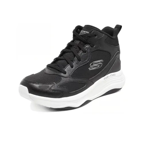 Skechers Амортизация Износостойкий Высокий Топ Casual Женский Черный