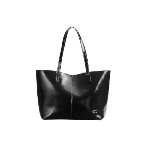 COACH NORTH Сумка Tote из коровьей кожи Сумка для покупок Сумка Сумка через плечо Большая Женская Черная