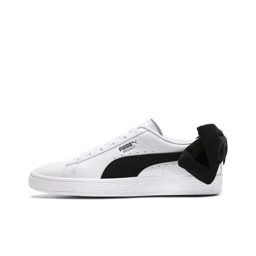 PUMA Basket Bow Low Топ Кроссовки для скейтбординга Женские Черный Белый