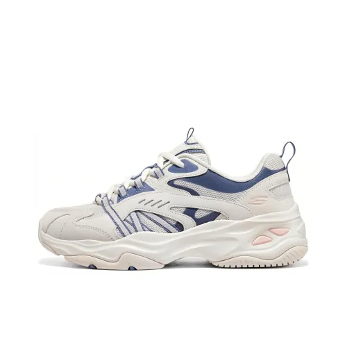 Skechers D'LITES 4,0 Свежий образ Медведь Энергетическая черника Низкий топ Телесный низ Кроссовки Женские Белый Синий Черный