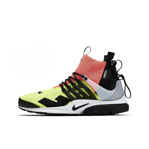 ACRONYM x Nike Air Presto MID 'Многоцветный' Нескользящий Легкий MID Топ Повседневная обувь Унисекс Черный Желтый Розовый