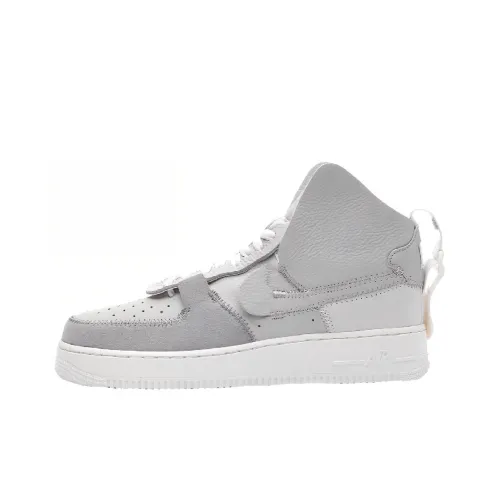 Nike Air FORCE 1 GREY High Топ Скейтборд Кроссовки Унисекс Белый Серый