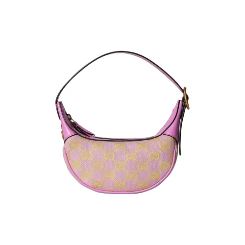 GUCCI Ophidia Холст и Кожа Сумка Сумка Сумка через плечо Женская Светло-фиолетовая и Желтая