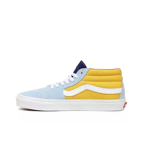VANS SK8 Sunshine MID Топ Кроссовки для скейтбординга Унисекс Синий Красный Желтый