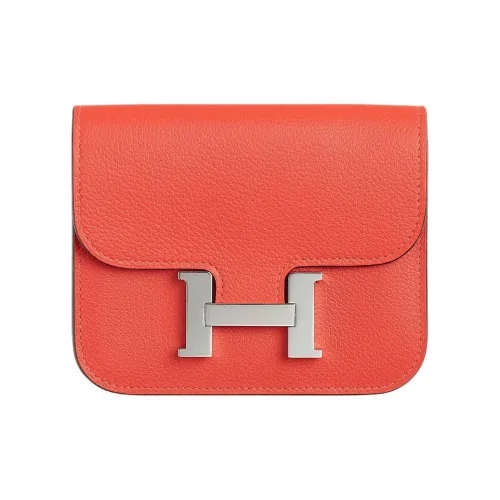 HERMES Constance Slim Evercolor Телячья кожа Кошелек Держатель для карт Кошелек для монет Бананка Женская