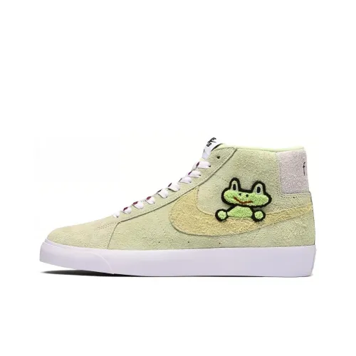 Лягушка Skateboards x Nike Blazer QS Легкий Покрытие MID Топ Кроссовки для скейтбординга Унисекс Light Зеленый