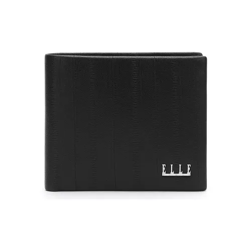ELLE HOMME Кошелек из коровьей кожи с текстурой застежка-липучка стандартный мужской черный