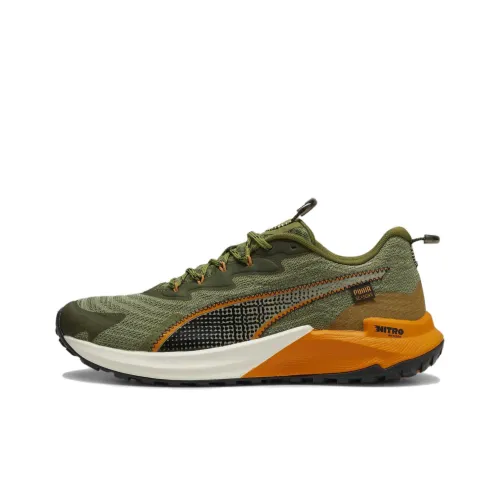 PUMA Fast Trac Nitro Slip-Resistant Low Top Беговые кроссовки Мужские Оливково-зеленые
