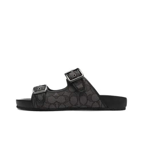 COACH Фирменные резиновые шлепанцы для мужчин черные