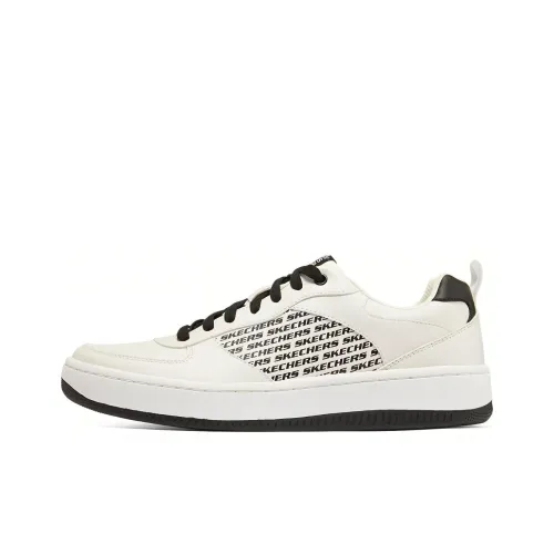 Skechers Sport Court 92 Low Топ Скейтборд Кроссовки Мужские Белый Черный
