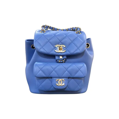 CHANEL Телячья кожа Рюкзак Женские Синий