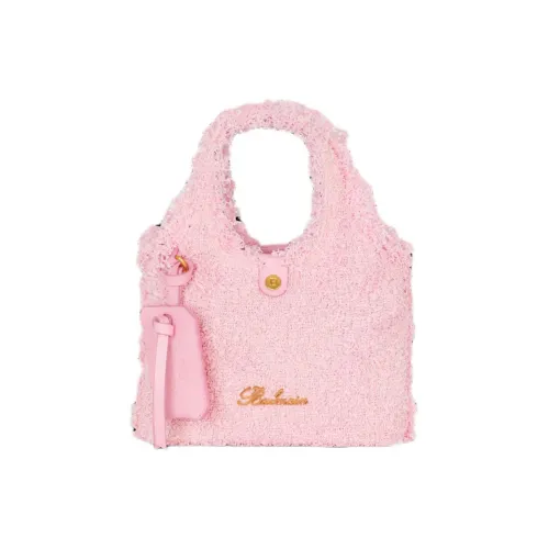 BALMAIN B Army Twill Мягкая Шерстяная Сумка через плечо Сумка Мини Женская Розовая