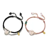 Символ благополучия Ping'an Браслет с пряжкой - Черный Пудра Пара