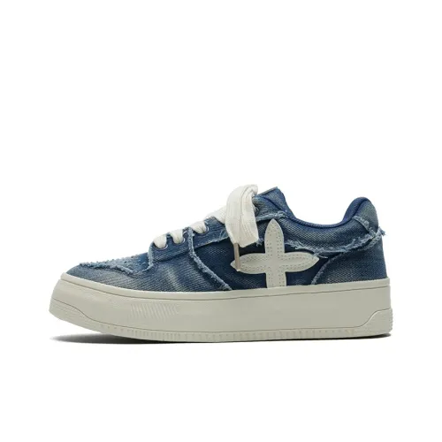 Mengsai Slip-resistant Abrasion-resistant Low-top Canvas Shoes Unisex Denim Blue Менсаи Противоскользящие Устойчивые к истиранию Низкие Кеды Унисекс Деним Синий