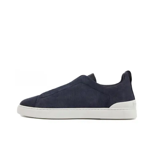 Ermenegildo Zegna Low-Top Canvas Shoes Blue Men's