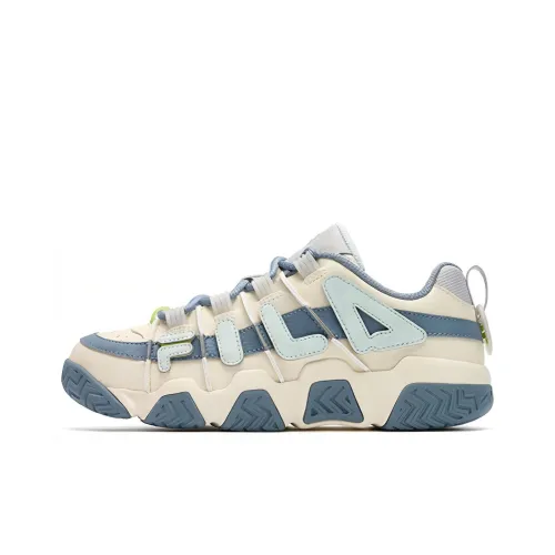 FILA FUSION Buster Винтажные баскетбольные кроссовки Low Топ Винтажный белый/Замок Синий Женские