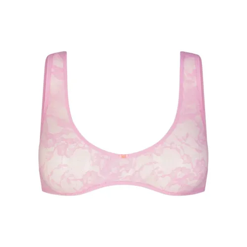 SKIMS Эластичный Кружево Plunge Бюстгальтер Женский 1 Пачка Хлопок Конфетный Хлопок Конфетный