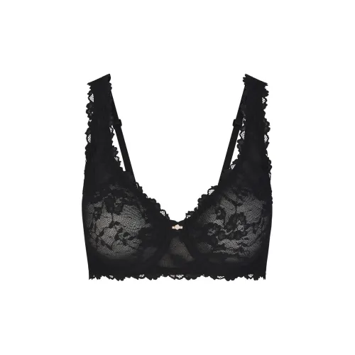 SKIMS Эластичный Кружево Без подкладки Полное покрытие Бюстгальтер Женский 1 упаковка Оникс Оникс