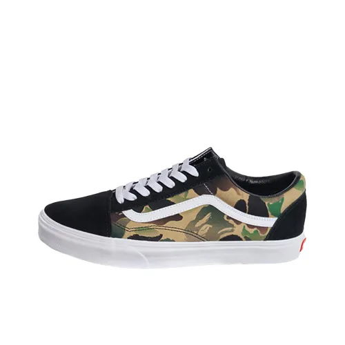 A BATHING APE x Vans Old Skool Collection Низкие кроссовки для скейтбординга Унисекс Черный Камуфляж