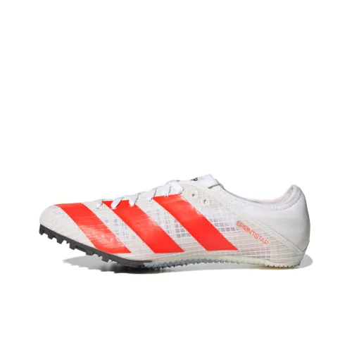 Adidas Sprintstar Spikes Легкий Anti Slip Низкий Топ Беговые кроссовки Женские Белый Апельсин