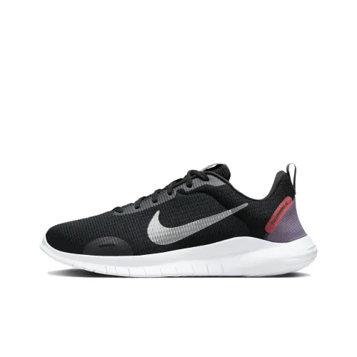 Nike Flex Experience Run 12 Амортизация Износостойкий Низкий Топ Беговые кроссовки Женские Черный Белый