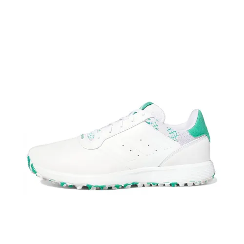 Adidas S2G SL 23 Амортизаторы Противоскользящие Устойчивые к истиранию Низкий Топ Обувь для гольфа Белый Зеленый