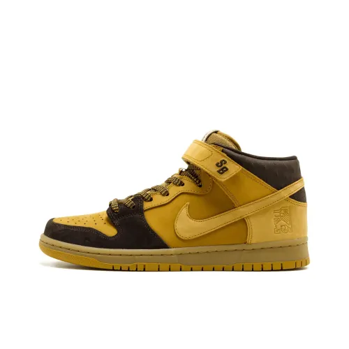 Nike Dunk SB Lewis Marnell Non Slip Легкий MID Топ Скейтборд Кроссовки Унисекс Коричневый