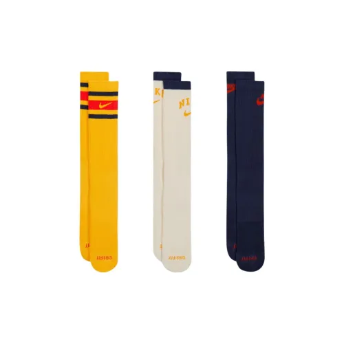 NIKE 910 Университетский Золотой/Университетский Золотой/Парусный белый/Университетский Золотой/Темно-синий/Passionate Красный Унисекс MID Носки до икры
