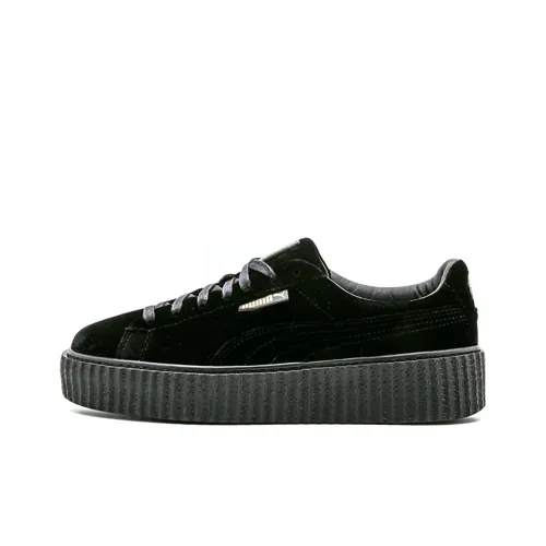 PUMA Rihanna Fenty Creeper Бархат RIHANNA Низкий Топ Скейтбординг Кроссовки Женские Черный