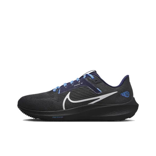 Nike Air Zoom Pegasus 40 Амортизация Износостойкий Низкий Топ Беговые кроссовки Мужские Черный Синий