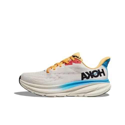 HOKA ONE ONE Clifton 9 Беговые кроссовки Низкий топ Шампанский белый/Pool Синий Женские