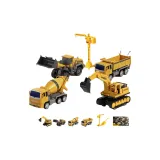 [Отправка Подвесной Башни] ★ [Подарочная коробка] 4 инженерных грузовика (самосвал + самосвал-бульдозер + бульдозер +