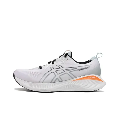 Asics Gel CUMULUS 25 Амортизация Дышащий Легкий Низкий Топ Беговые кроссовки Мужские Серый Белый