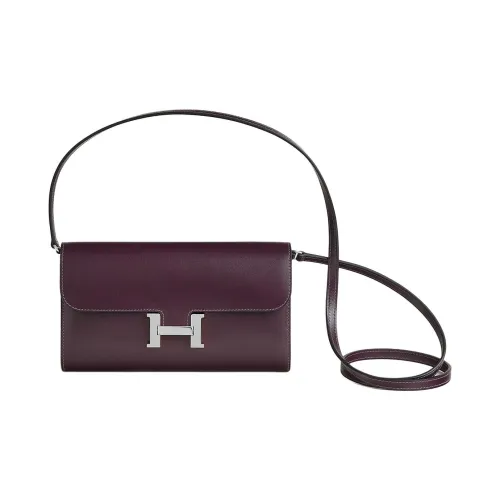 HERMES Constance Коробка Телячья кожа Кошелек Женские 59 Изюм Виноградный фиолетовый