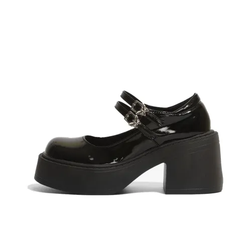 FANNAISHI Грубый каблук Мэри Джейн туфли 8 см женские