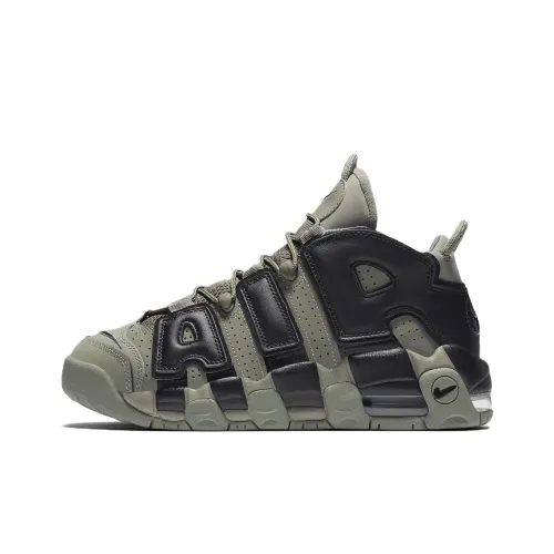 Nike Air More Uptempo Амортизаторы Shock Slip-resistant MID Топ Винтажные баскетбольные кроссовки Женские Черный Зеленый