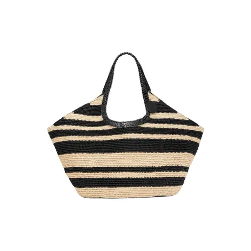 Paco Rabanne Ткань из соломы плетение сумка женская айвори и черный