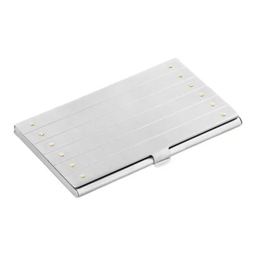 Cartier Футляр Для Кредитных Карт Santos De Cartier Матированный Металл, Палладиевая Отделка, Мотив «винт», Позолоченная Отделка