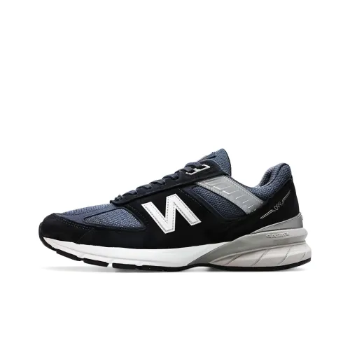 New Balance NB 990 V5 Устойчивый к истиранию Дышащий Низкий Топ Беговые кроссовки Унисекс Синий Черный