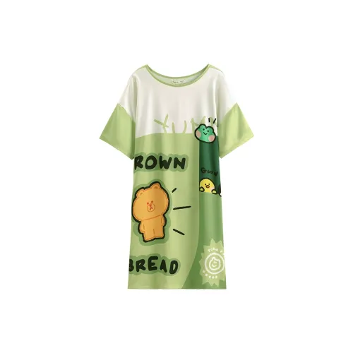 FENTENG Ночная сорочка Женская Фруктовый зеленый