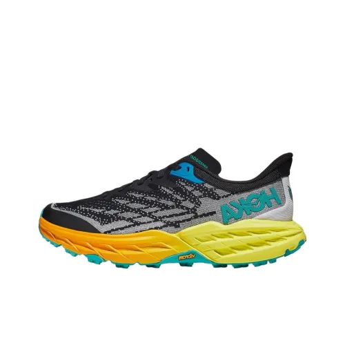 HOKA ONE ONE Speedgoat 5 Амортизаторы Slip-resistant Низкий топ Повседневные беговые кроссовки Мужские Черный Серый