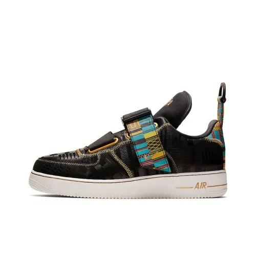 Nike Air FORCE 1 Utility 'BHM' Черный Месяц истории Нелипкий Легкий Низкий Топ Скейтборд Кроссовки Мужской Черный Белый