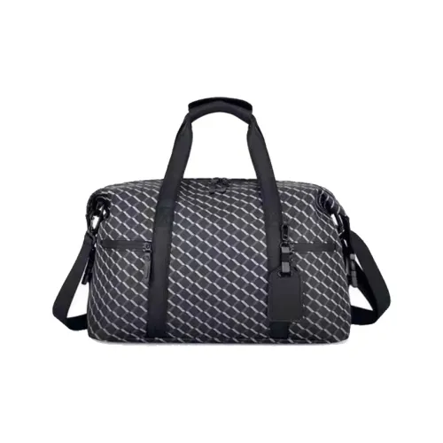 Hahhhsis ПУ (полиуретан) Мужская Женская Черная Клетка Модный Дизайн Путешественная Сумка Унисекс Парная Версия Унисекс