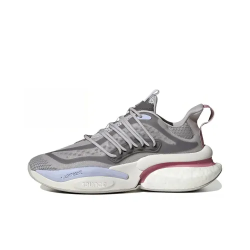 adidas Alphaboost V1 Противоскользящий Устойчивый к истиранию Легкий Низкий Топ Тренировочные Беговые кроссовки Женские Серый Белый