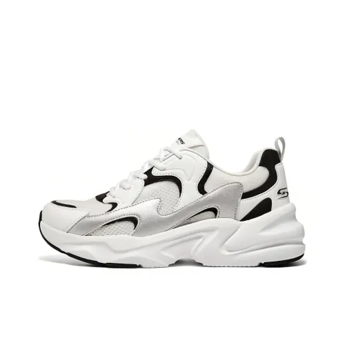 Skechers BOBS BAMINA 2 Wave Treading Метеоритный Серый Низкий Топ Casual Мужской Белый Черный Серебряный