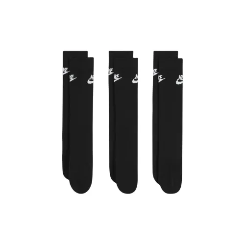 Найк Высокие Носки Унисекс 3 Пачки Черные
